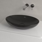 Villeroy & Boch Loop & Friends umywalka 56x38 cm owalna nablatowa CeramicPlus Pure Black 4A4701R7 