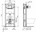 Ideal Standard ProSys Stelaż podtynkowy WC R020467 z przyciskiem R0123A6 czarny mat