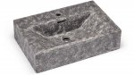 S.V.I.S. Design UMYWALKA 60 CM PYXIS BASIC Z PRZELEWEM, Z OTWOREM NA BATERIĘ - STONE, SZARY, LAKIER MATOWY