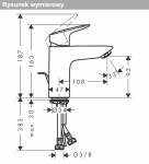 Hansgrohe Logis Jednouchwytowa bateria umywalkowa 100 z kompletem odpływowym z cięgłem chrom 71100000