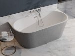 Besco Vica New Glam Grafitowy wanna wolnostojąca 170 + klik-klak gun metal z przelewem slim WA170VNGG
