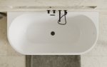 Besco Vica New B&W wanna wolnostojąca czarno/biała 160 + klik-klak czarny z przelewem slim WAS16VNBCZ
