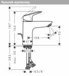 Hansgrohe Logis Jednouchwytowa bateria umywalkowa 100 CoolStart z kompletem odpływowym z cięgłem chrom 71102000