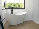Besco Viya 170x72cm wanna wolnostojąca konglomeratowa + syfon klik-klak biały czyszczony od góry WMD170VKW