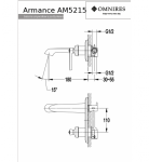 Omnires Armance bateria umywalkowa podtynkowa AM5215ORB/24H