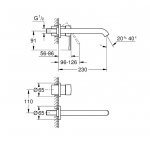 Grohe Essence Bateria umywalkowa podtynkowa 23 cm phantom black 29193KF1