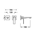 Tres SLIM ELEMENT NAŚCIENNY DO PODTYNKOWEGO KORPUSU BATERII UMYWALKOWEJ-20230021OR