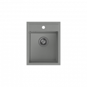 QUADRON JOHNNY 90 GraniteQ zlewozmywak granitowy silver stone 1-komorowy z/o (39x50x20), z syfonem stal szlachetna HCQJ3950SZK