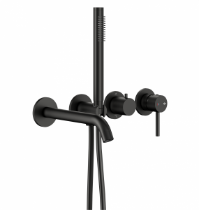 KFA MOZA BLACK zestaw wannowy podtynkowy z baterią 3-otworową 2-funkcyjną 503941181