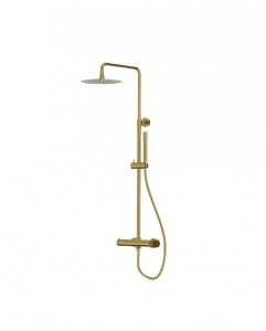 Lavita Natynkowy zestaw prysznicowy z deszczownicą Spark Brushed Gold 5900378342311