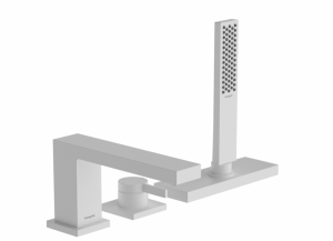 Hansgrohe Tecturis E 3-otworowa, jednouchwytowa bateria na brzeg wanny z sBox, element zewnętrzny biały mat 73443700
