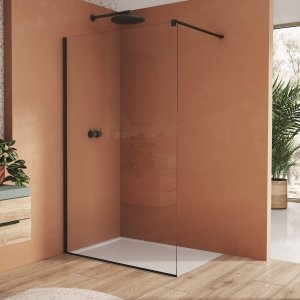 Ronal SANSWISS Walk-In EASY STR4P ścianka wolnostojąca na wymiar, czarny mat STR4PSM10607