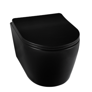 Balneo Luxa Miska podwieszana WC rimless bez kołnierza z deską wolnoopadającą z duroplastu czarna G0101020101-1