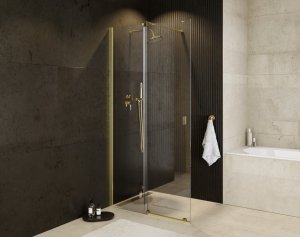 Besco Vayo Gold Kabina Walk in 110x200 cm Złota VYG110200C