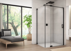 Ronal Sanswiss ścianka boczna 70x200 cm, szkło przezroczyste, profile BLACK LINE czarny mat CAT50700607