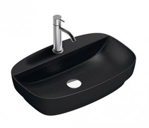 Catalano GREEN LUX 60x40 umywalka czarna matowa z półką z otworem na baterię 160GRLXNNS/0625601022