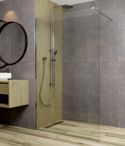 JELLOW FUJI KABINA WALK-IN ŚCIANKA WOLNOSTOJĄCA 80 CM CZARNY/PRZEŹROCZYSTE QUICK CLEAN KN-01-W-33-80