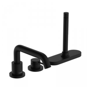 Hansgrohe Tecturis S 3-otworowa, jednouchwytowa bateria na brzeg wanny z sBox, element zewnętrzny Czarny Matowy 73447670
