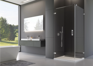 Ronal Sanswiss ścianka boczna 90° lub w linii 30-100x0-200 cm, szkło Master Carré, profile chrom PURDT2SM21030