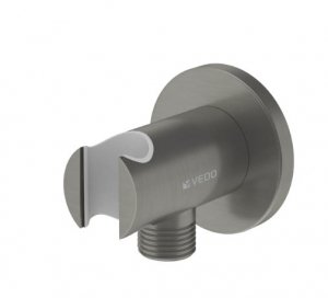 Vedo Round Grafite Przyłącze kątowe z uchwytem słuchawki natryskowej grafit VSN0026/SG