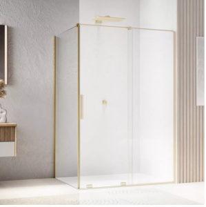 Ronal Sanswiss ścianka boczna na wymiar 600-1200x2001-2250 mm, szkło przezroczyste, profile złoto szczotkowane D35F3SM21307
