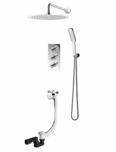 VEDO CENTO CROMO Kompletny system wannowo-natryskowy podtynkowy II TERMO deszczownica o śr. 300 mm VBC1232/30/CH/TERMO chrom