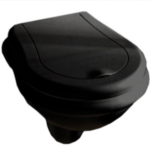 Miska WC Wisząca 38x52 Cm Z Deską WC Czarny Połysk Kerasan Retro 101504