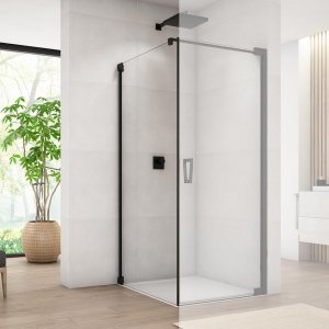 Ronal Sanswiss Cadura ścianka prysznicowa 100 cm boczna do drzwi czarny mat CAT11000607