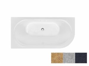 Besco Avita A-line Glam Złota wanna wolnostojąca 170 L + syfon klik-klak gun metal z przelewem slim WAA170ALZG