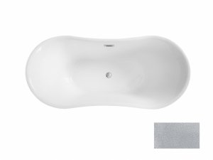 Besco Amber Glam wanna wolnostojąca 170 Złota + maskownica syfonu z przelewem złota WA170AZZ