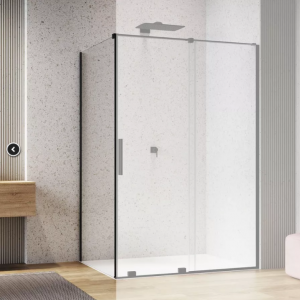 Ronal Sanswiss ścianka boczna na wymiar 60-120x200-225 cm, szkło przezroczyste, profile czarny mat D35F1SM20607