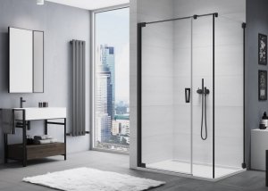 Sanswiss Cadura Black Line ścianka boczna 75cm profil czarny CAT50750607 Sprawdź atrakcyjne rabaty!