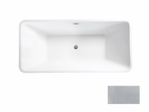 Besco Evita Glam wanna wolnostojąca 160 Złota + maskownica syfonu z przelewem czarna WA160EZC