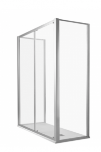 Kerasan NoLita Drzwi prysznicowe przesuwne do ścianki bocznej 150x200 cm, profile chrom szkło przejrzyste 745506