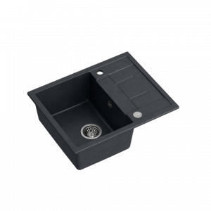 QUADRON MORGAN 116 GraniteQ zlew 1 komora black diamond/elementy stalowe 620x500x220  HB8210U8BSP2O
