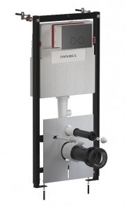 Omnires Eco Flush Set STRONGFRAME stelaż podtynkowy z ECO spłukiwaniem do miski toaletowej + STEEL-R45 przycisk spłukujący ze stali nierdzewnej  w kolorze grafit szczotkowany STFWCECO1R45RGR