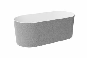 Besco Lova Glam wanna wolnostojąca 160 srebrna + klik-klak chrom WWM160LSKS