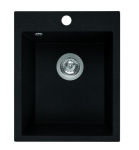 LAVEO CHICHI - ZLEWOZMYWAK GRANITOWY 1-KOMOROWY 48x38 cm BEZ OCIEKACZA CZARNY - SBH710T