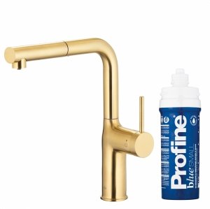 KFA DUERO PURE MOVE BRUSHED LIGHT GOLD bateria kuchenna z filtracją wody oraz wyciąganą wylewką 662342239