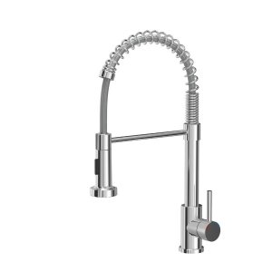 Quadron SALMA NEW SteelQ stalowa bateria kuchenna sprężyna chrom z funkcją prysznica 52137CR