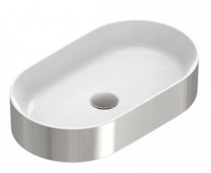 Catalano Zero umywalka nablatowa 60x35 cm owalna biały/srebrny 0122600041