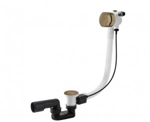 Vedo Classic II Przelew wannowy z korkiem automatycznym i funkcją napełniania wanny 70cm brąz antyczny 342A/70/BR