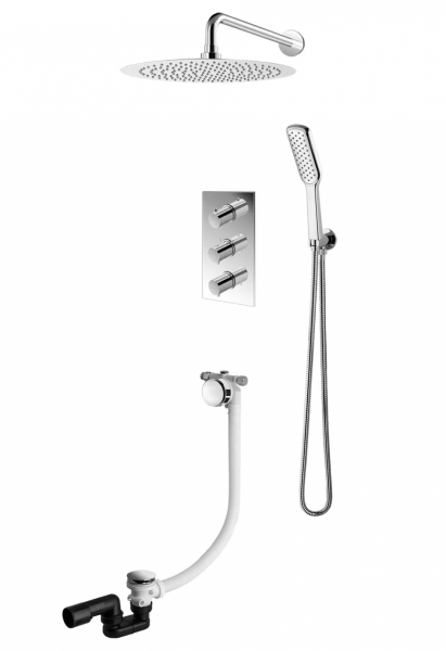 VEDO DESSO CROMO Kompletny system wannowo-natryskowy podtynkowy III TERMO deszczownica o śr. 300 mm VBD4233/30/CH/TERMO chrom
