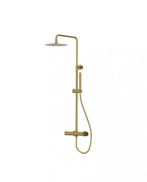 Lavita Natynkowy zestaw prysznicowy z deszczownicą Spark Brushed Gold 5900378342311