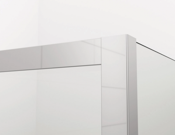 Ronal wejście narożne prawe z drzwiami rozsuwanymi, kabina asymetryczna 100x200 cm, szkło przezroczyste, profile srebrny mat TLSD1000107