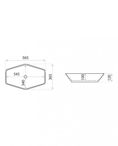 Lavita Umywalka nablatowa Sovena 56,5x36,5cm 5900378301639