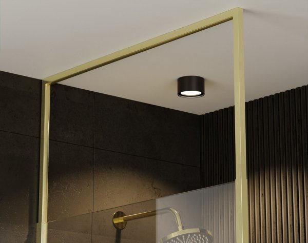 Besco ICON GOLD Kabina walk-in ze wspornikiem sufitowym 110cm Złoty ICG110200C