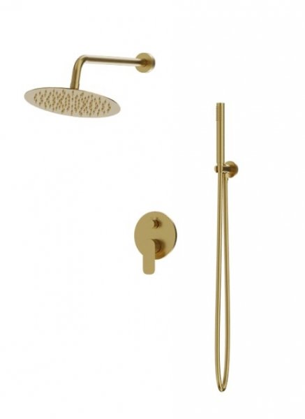 Lavita Podtynkowy zestaw prysznicowy z deszczownicą Spark Brushed Gold 5900378341925