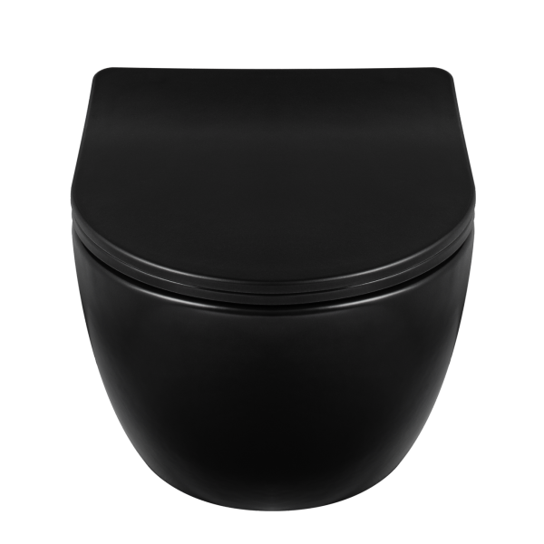 Balneo Luna Miska podwieszana WC rimless bez kołnierza z deską wolnoopadającą z duroplastu czarna G0101020101-2