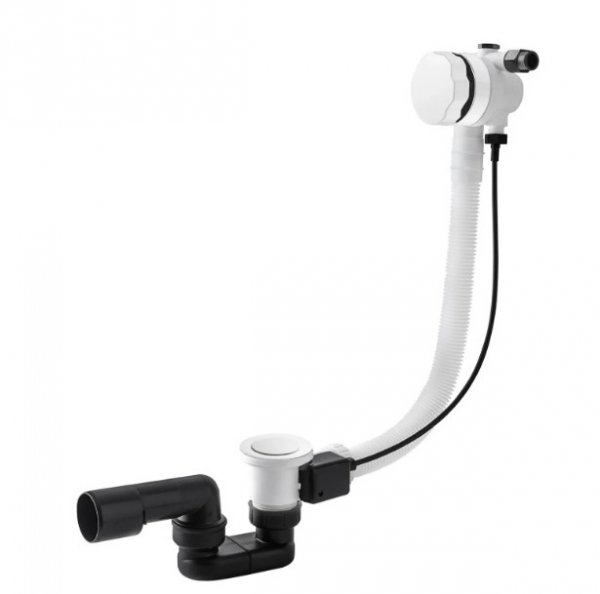 Vedo Classic II Przelew wannowy z korkiem automatycznym i funkcją napełniania wanny 70cm biały mat 342A/70/BI